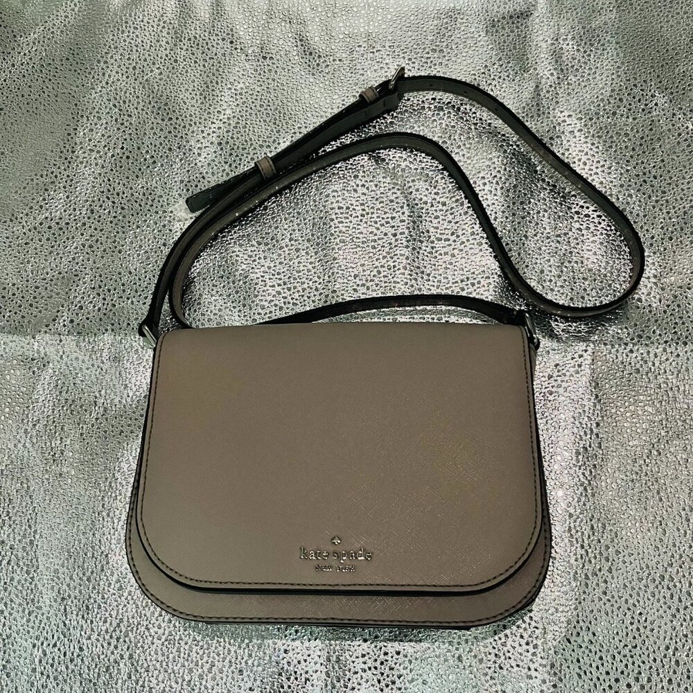 Kate Spade New York Crossbody Bag Gray Women' Leather Adjustable Strap